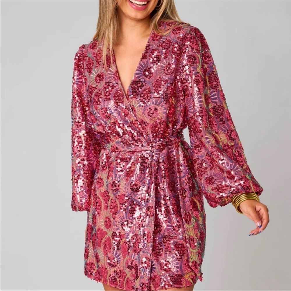 Buddy love Adeline sequin wrap dress